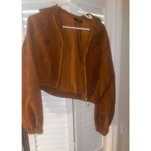 Zaful Ribbed Cropped Jacket